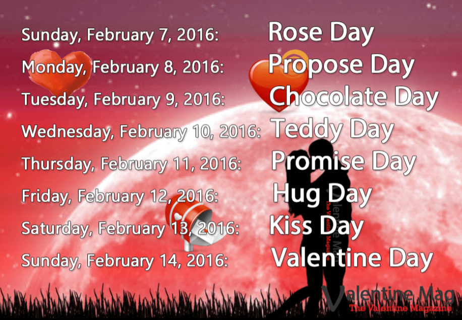 Valentine Week List Hd Wallpapers - Valentine Day List Image In Hd -  916x636 Wallpaper 