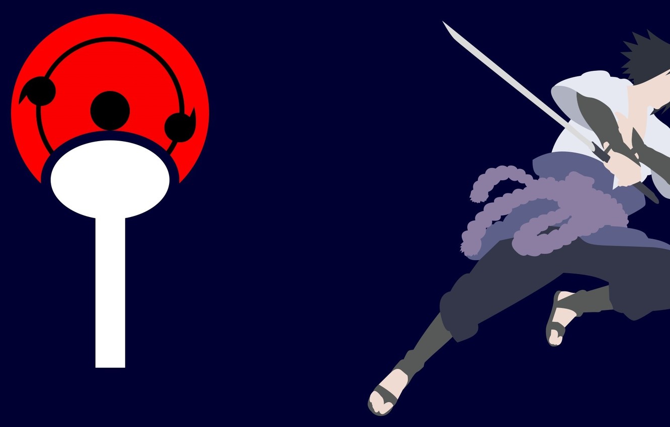 Photo Wallpaper Sword, Logo, Game, Sasuke, Minimalism, - Sasuke Mouse Pad - HD Wallpaper 