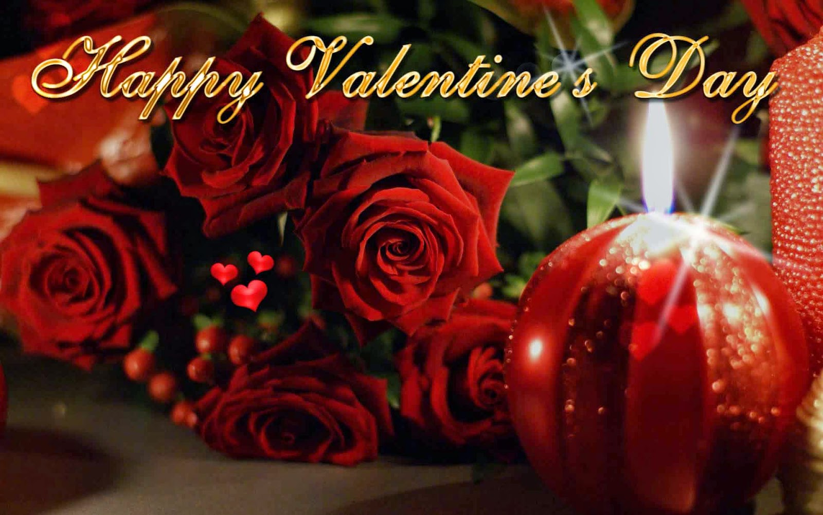 Happy Valentines Day With Flowers - HD Wallpaper 