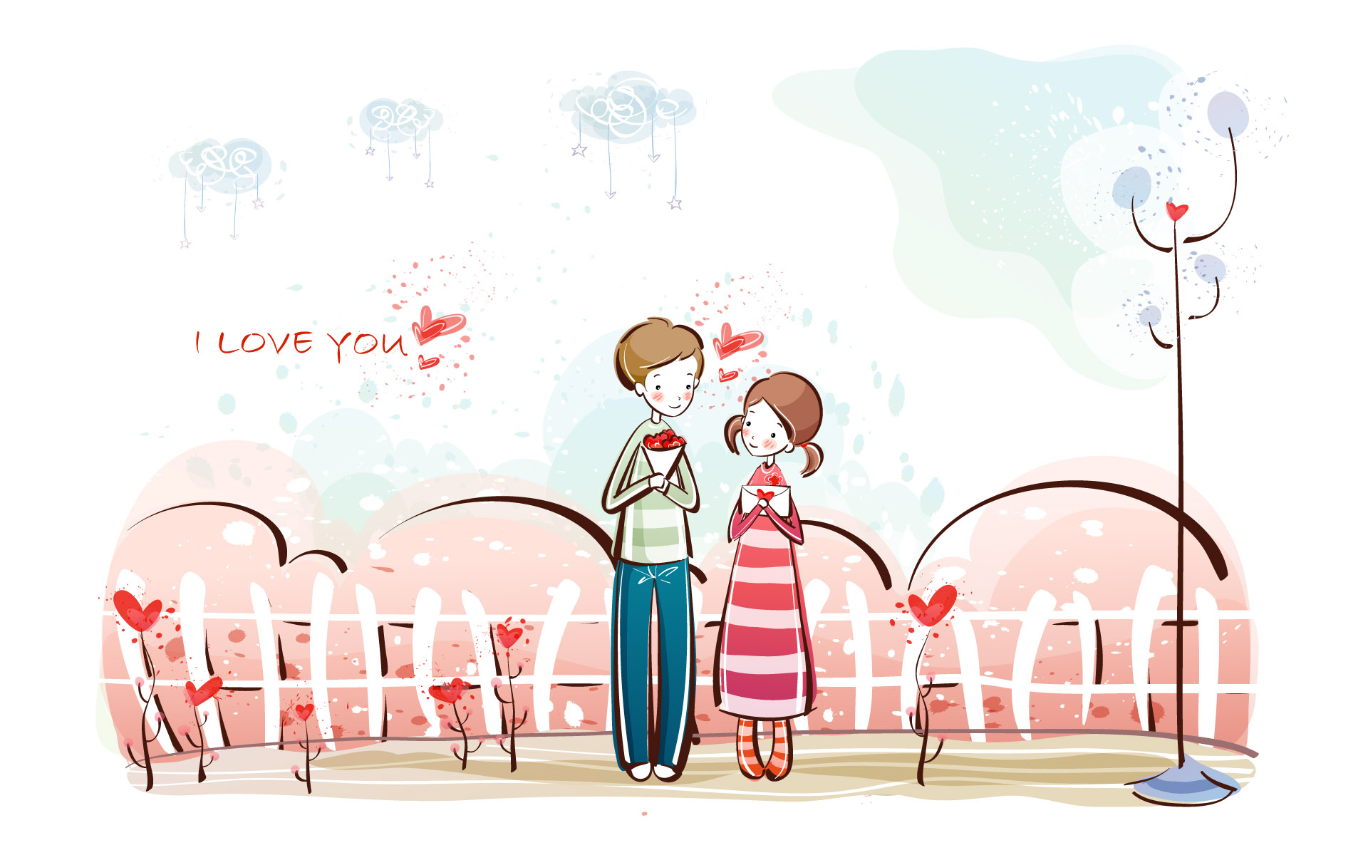 Romantic Valentine S Day Illustration Class - Couple Cartoon Pic Status - HD Wallpaper 