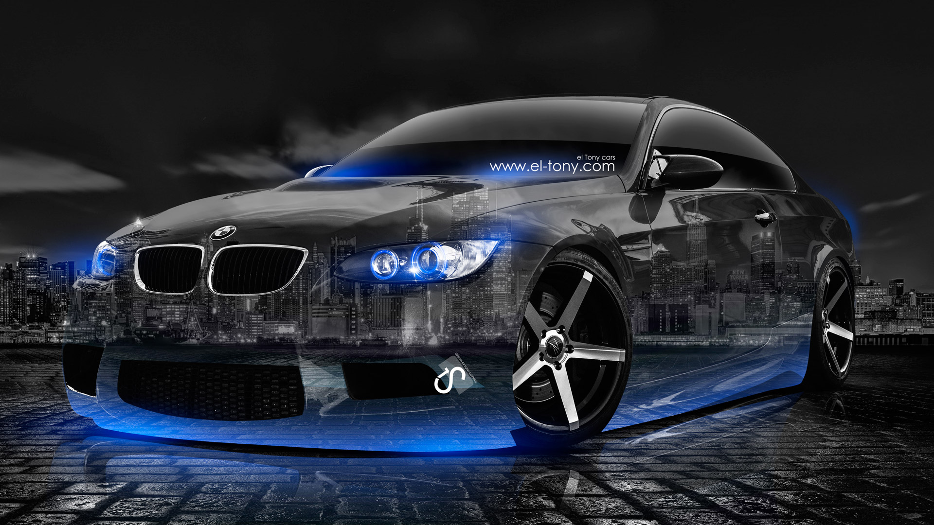 Blue BMW cars e90 black Tuning wallpaper, 1600x1067
