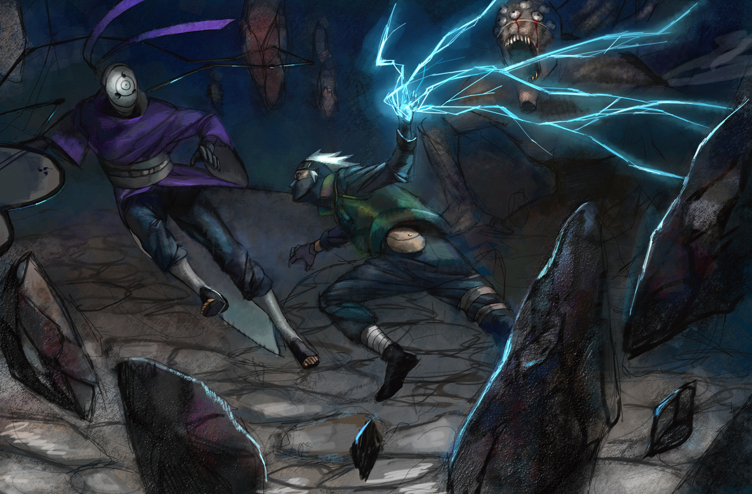 Kakashi Hatake Hatake Vs Obito Uchiha - Kakashi Vs Obito Background - HD Wallpaper 