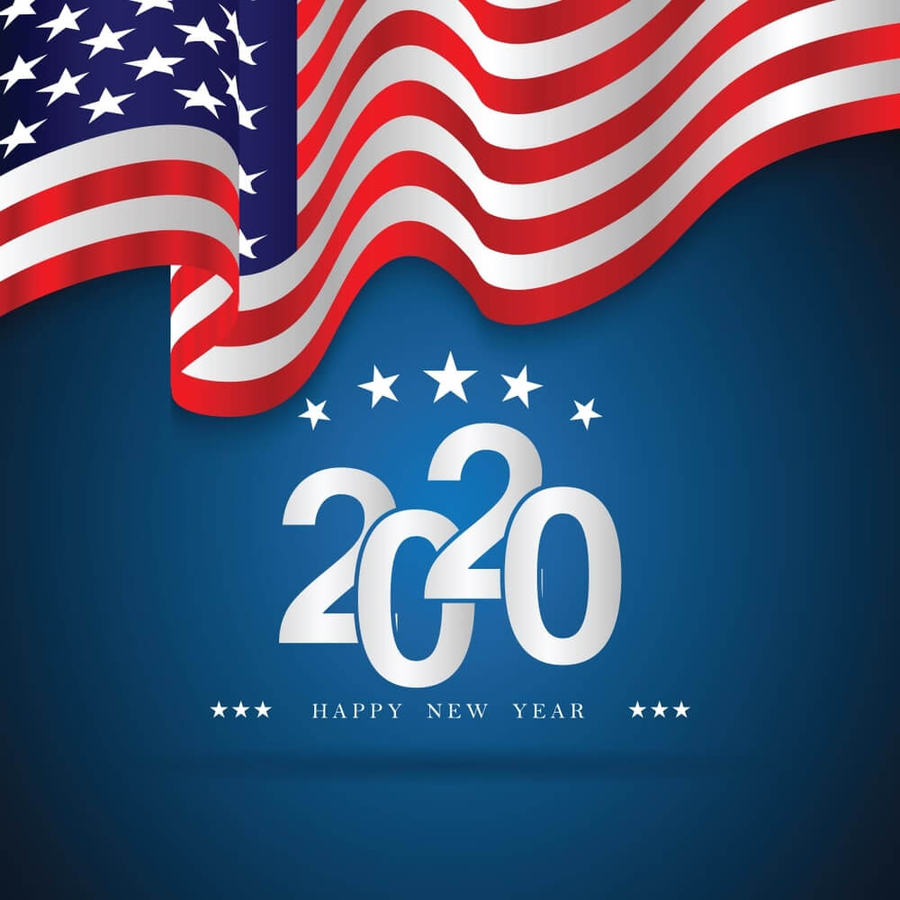 Happy New Year Desktop Wallpapers - Happy New Year 2020 Usa - HD Wallpaper 