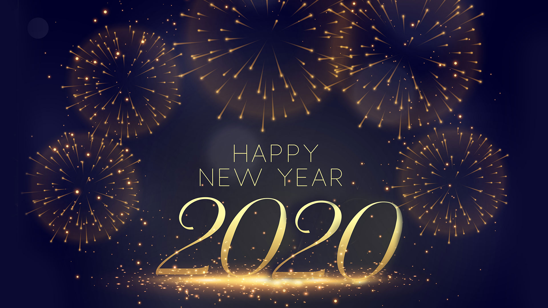 Happy New Year Greetings - Fireworks - HD Wallpaper 