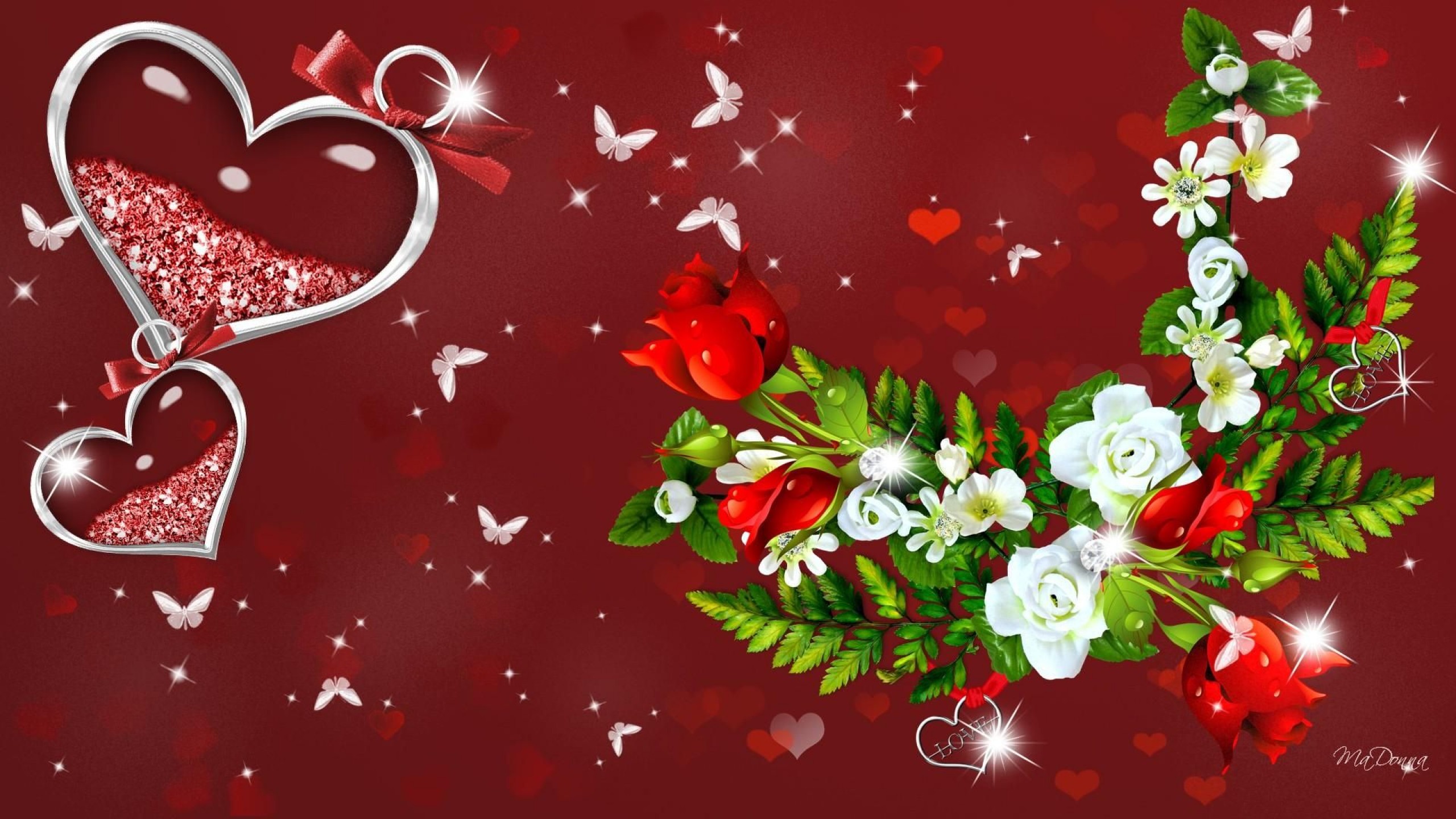 Valentine Roses Vector Wallpaper - Love Wallpaper Downloads Free - HD Wallpaper 