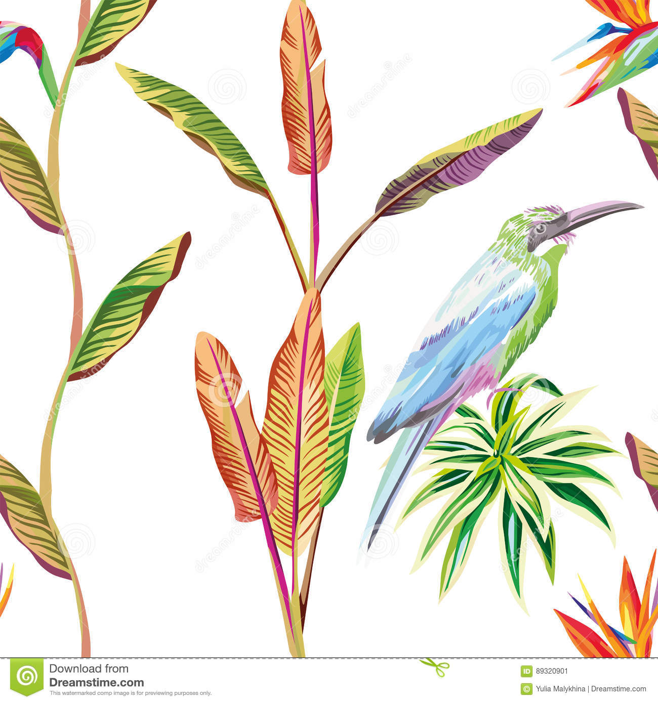 Seamless Composition Of Tropical Leaves Flowers And - Kid Playing Soccer Cartoon - HD Wallpaper 