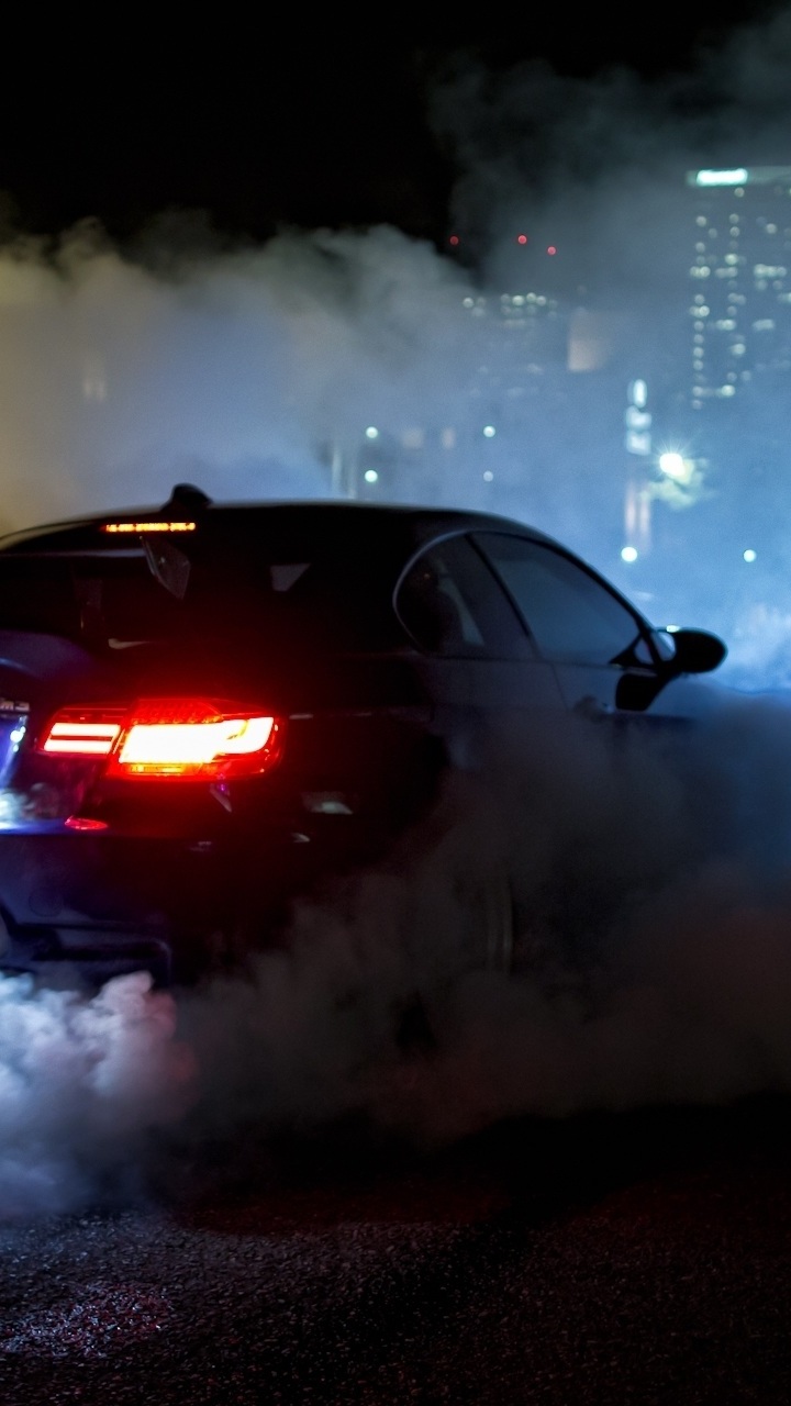 Night, Bmw, View, Blue, Smoke, Back, Wing, Bmw, E92, - Bmw Mobile Wallpaper 4k - HD Wallpaper 