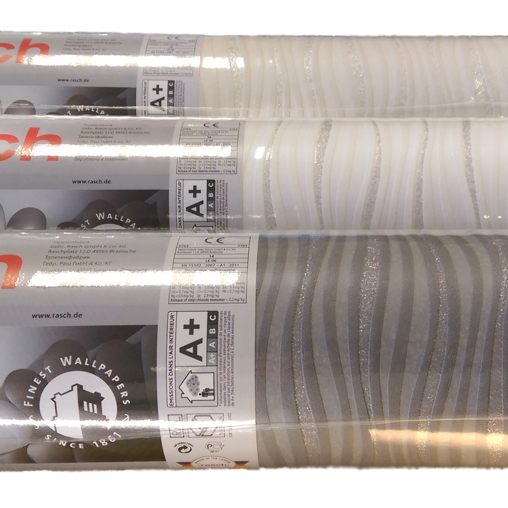 Rasch Luxe Wave Stripe Pattern Metallic Silver Glitter - HD Wallpaper 