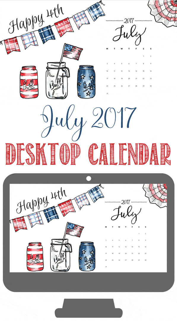 Patriotic July Desktop Wallpaper Calendar - Watercolor Fall Wallpaper Desktop - HD Wallpaper 