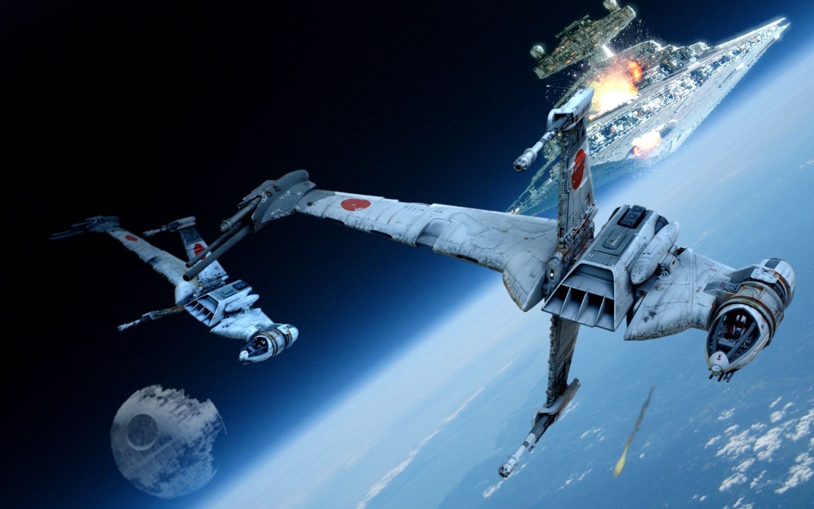 Wallpaper - Star Wars Asymmetrical Ships - HD Wallpaper 