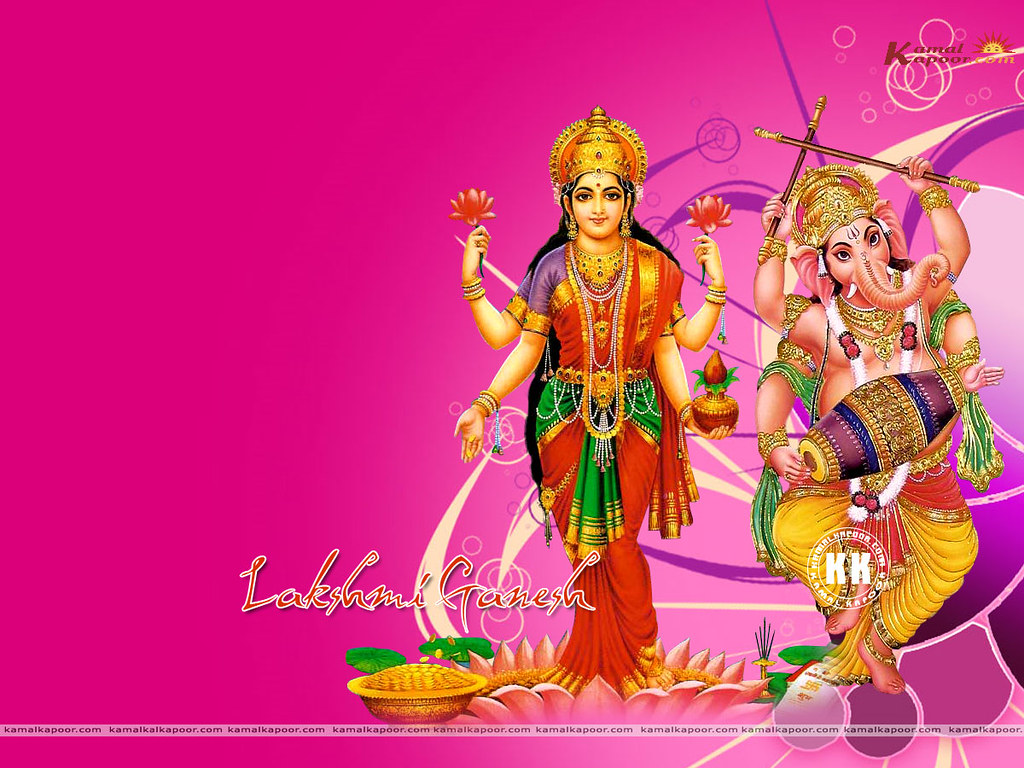 Laxmi Ganesh Diwali Background - HD Wallpaper 