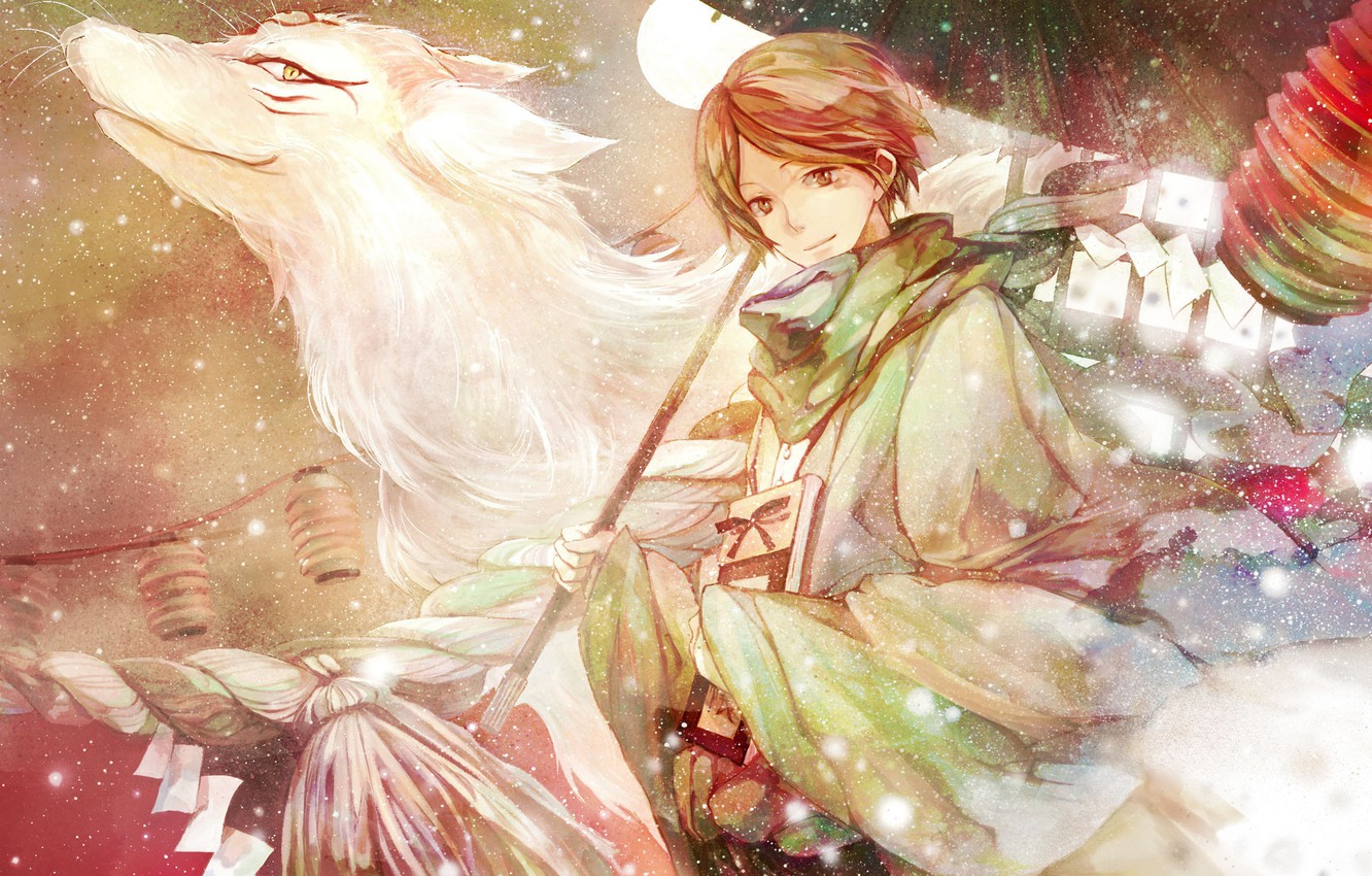 Photo Wallpaper Stars, Lights, Anime, The Demon, Art, - Natsume Yuujinchou Wallpaper Hd - HD Wallpaper 
