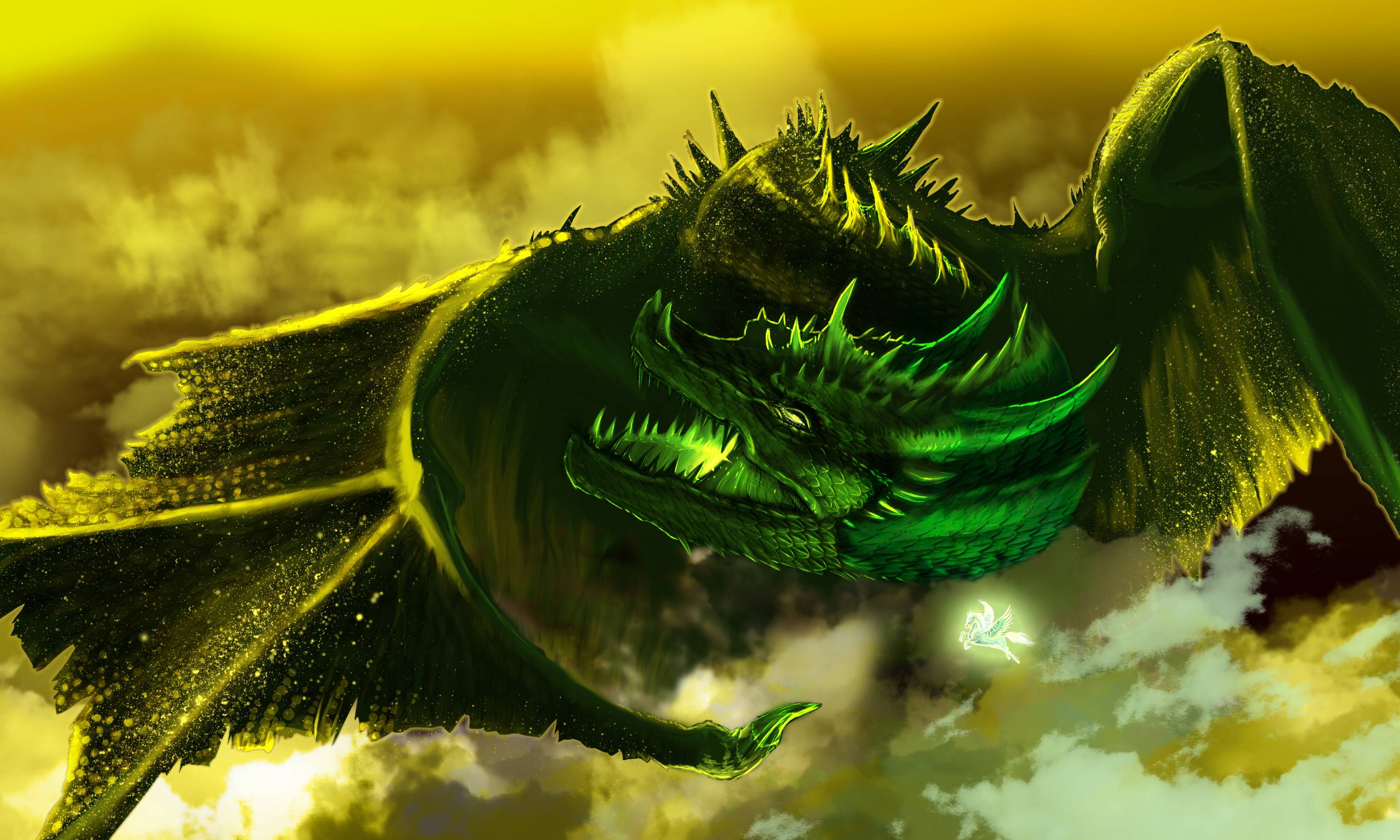 Green Dragon Wallpapers - Green Dragon Wallpaper Hd - HD Wallpaper 