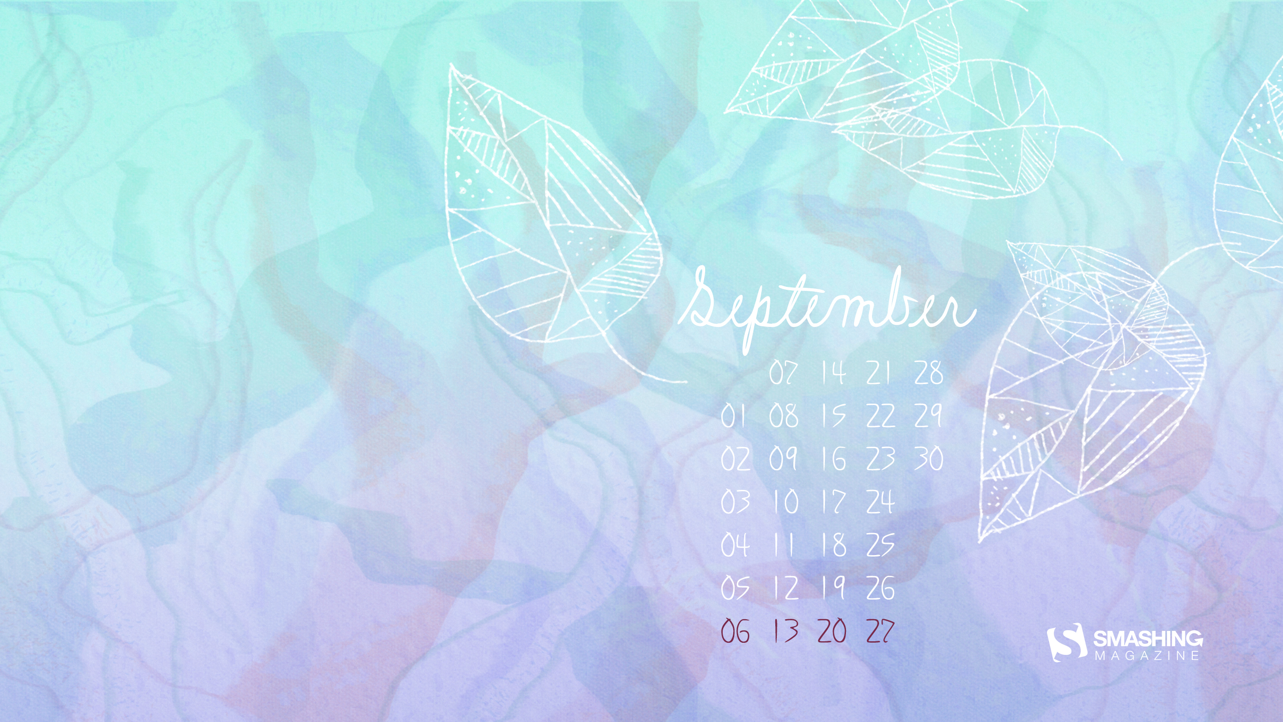Pink September Calendar Desktop - HD Wallpaper 