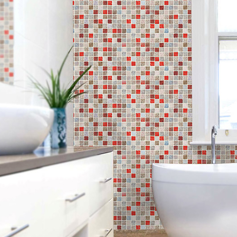 Mosaic, Wall, Stickers, Waterproof, Stickers - Bathroom - HD Wallpaper 