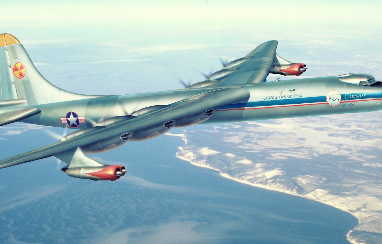 Photo Wallpaper War, Art, Airplane, Painting, Aviation, - Convair Nb 36h - HD Wallpaper 