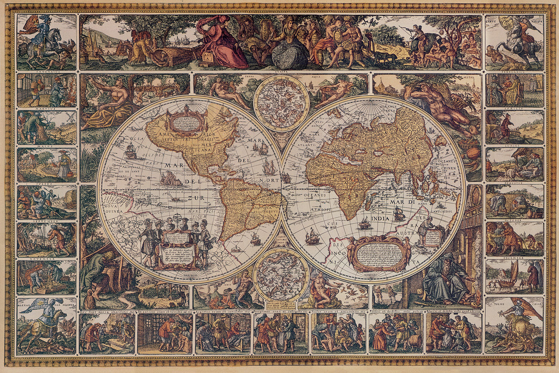 Gallery Photo, Old Fresco - Old World Map Cross Stitch - HD Wallpaper 
