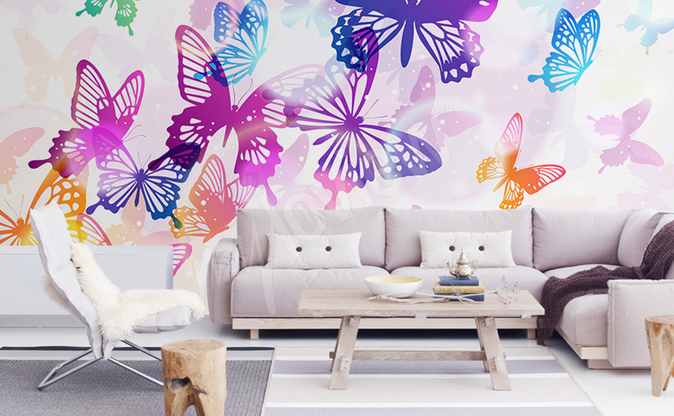 Colorful Butterflies Wallpaper - Rainbow Butterfly Backgrounds - HD Wallpaper 