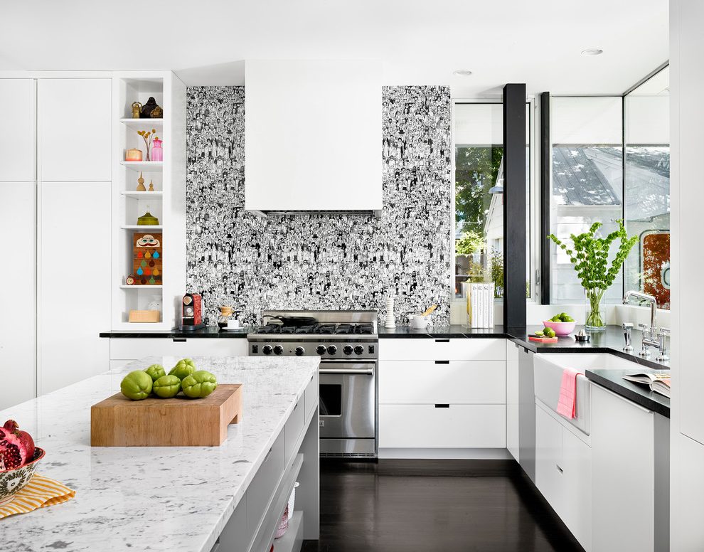 Austin Geometric Wallpaper Designs With Modern Range - Kitchen - HD Wallpaper 