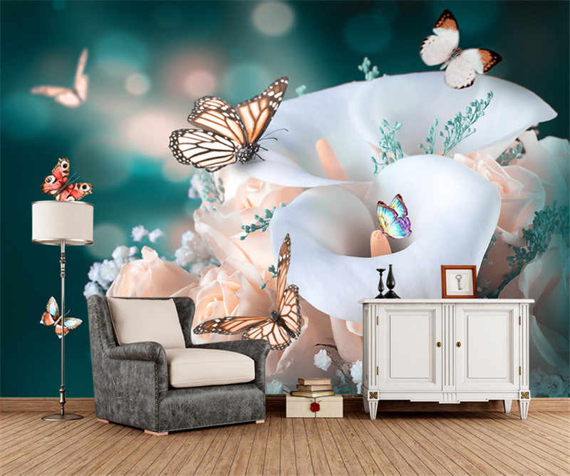 Wall Paper Butterfly Wallpaper Pink And Grey Wallpaper - 3d Butterfly Wallpaper Desktop - HD Wallpaper 