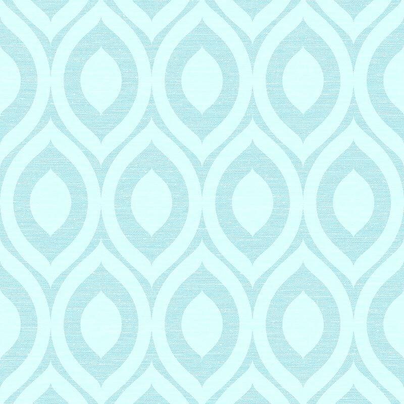 Duck Egg Blue Wallpaper Crown Geometric Dunelm Mill - Blue Art Deco Background - HD Wallpaper 