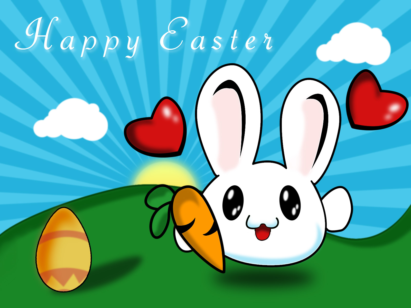 Happy Easter Bunny Pictures - Easter Cartoon Wallpaper For Computer -  1600x1200 Wallpaper 