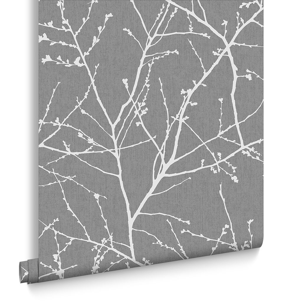 Transitional Wallpaper By Simple Shapes - Graham And Brown Innocence Charcoal - HD Wallpaper 
