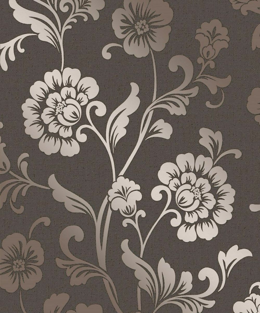 Glisten Floral Wallpaper Gold - HD Wallpaper 