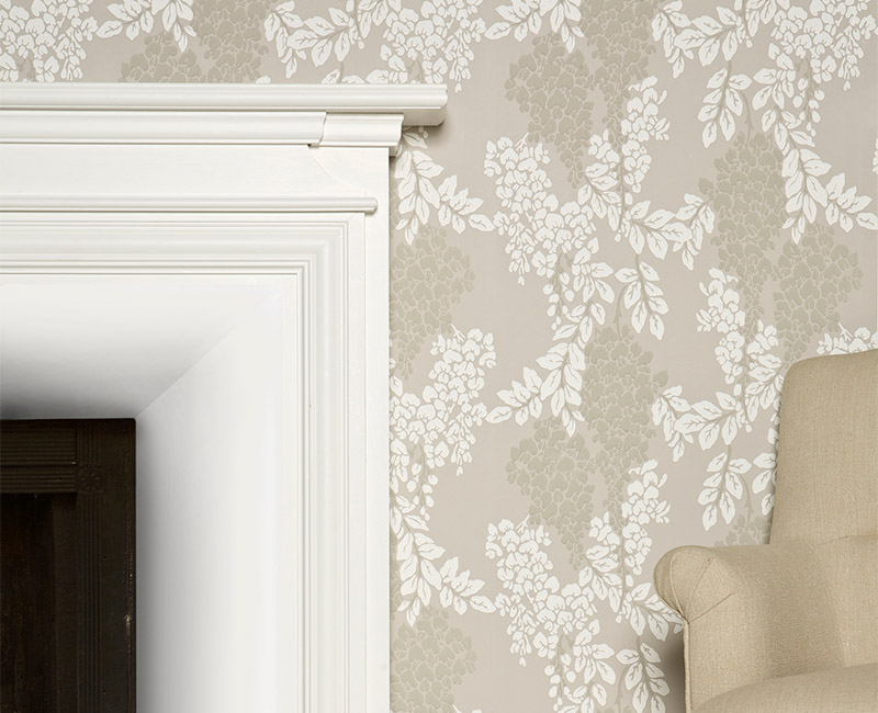 Living Room With Walls In Pavillion Gray And Woodwork - Farrow And Ball Tapet - HD Wallpaper 