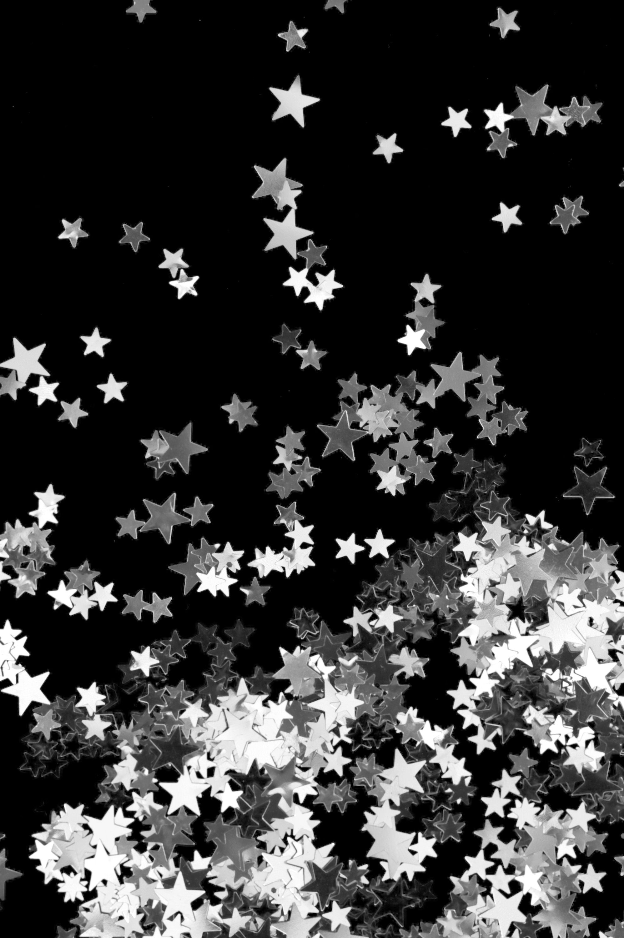 Black And White Glitter Stars Background - HD Wallpaper 