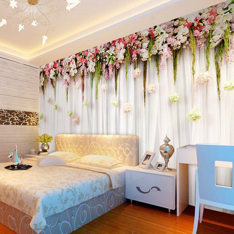 Flower Decoration On Curtains - HD Wallpaper 