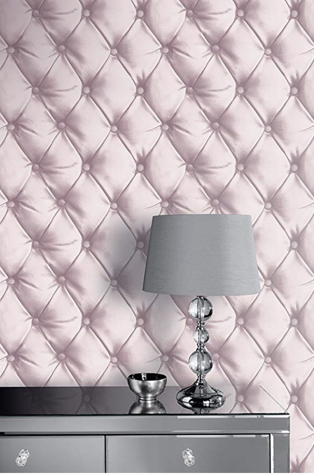 Papier Peint Capitonné Rose Pale - HD Wallpaper 