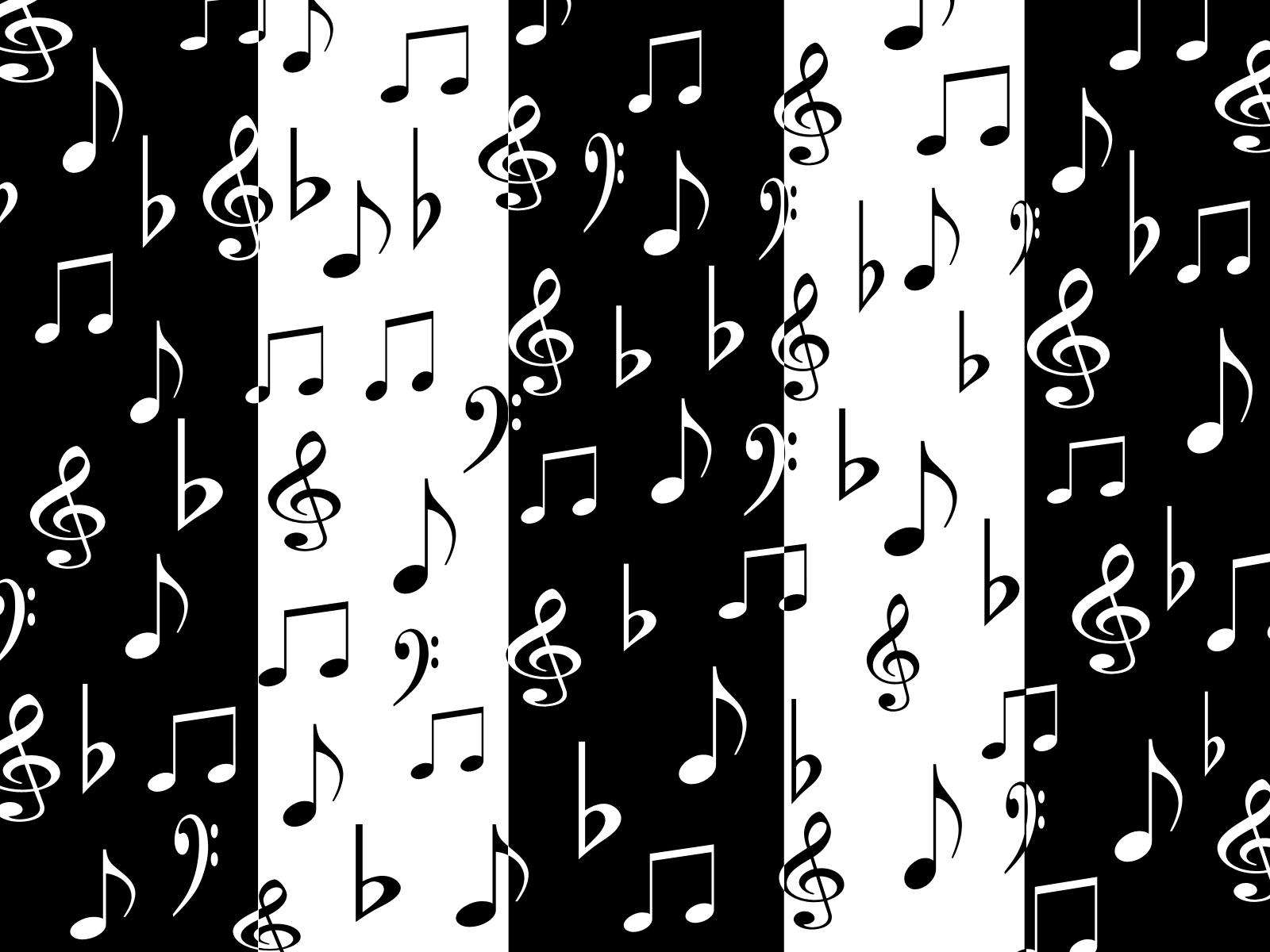 White Music Note On Black Background Picture Gallery - Music Notes Wallpaper Black And White - HD Wallpaper 