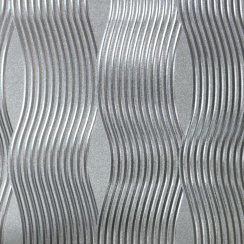 Cheap Black And Silver Wallpaper Foil Wave - HD Wallpaper 