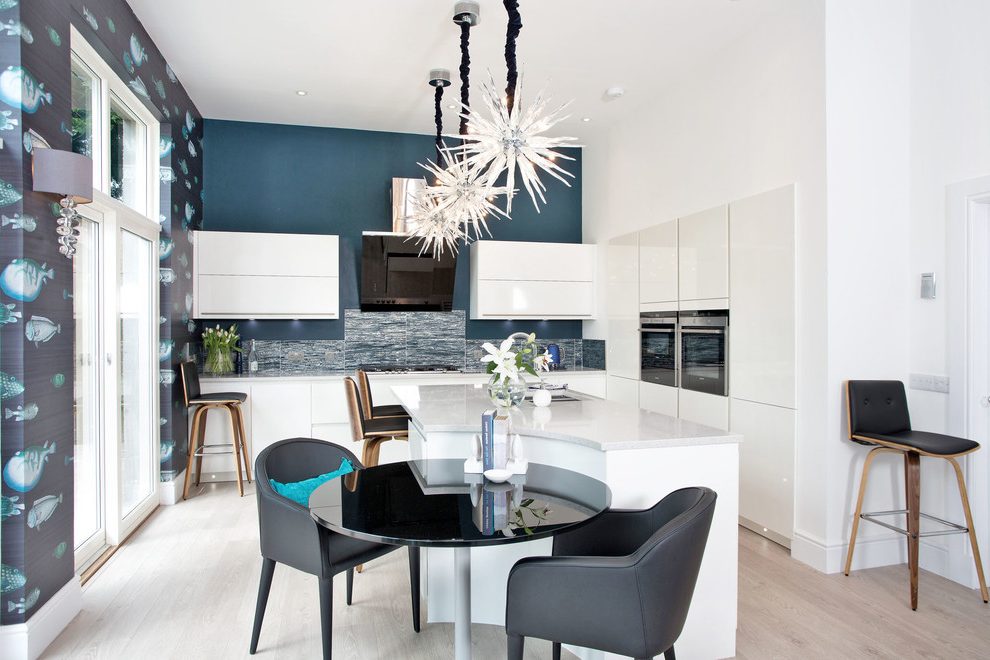 Aberdeenshire United Kingdom Blue Paisley Wallpaper - Kitchen - HD Wallpaper 