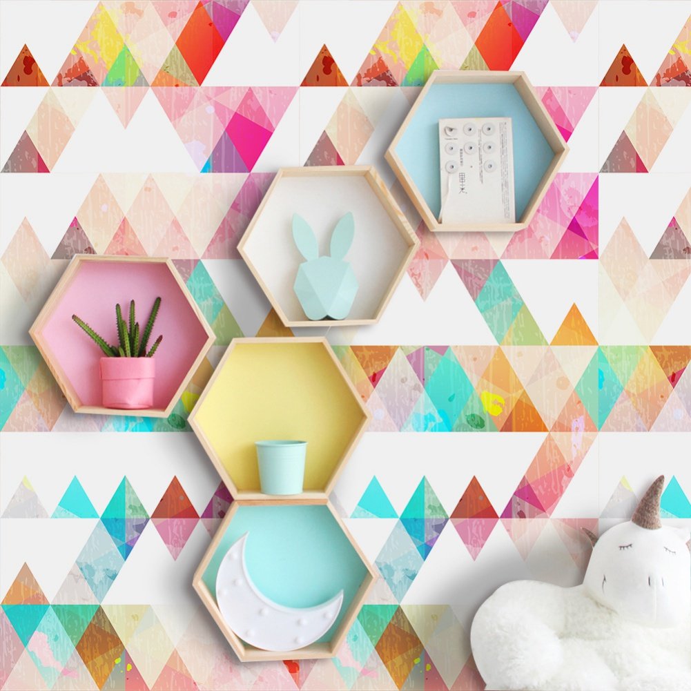 Walls Colorful Triangle Pattern - HD Wallpaper 