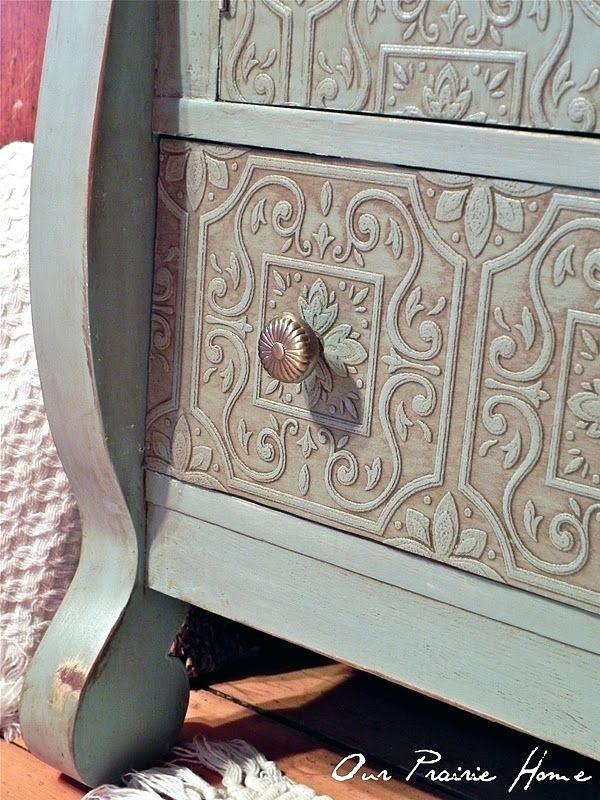 Add Anaglypta Wallpaper For Texture To Furniture Drawer - Chalk Paint - HD Wallpaper 