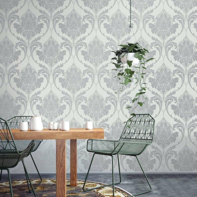 Wallpaper For Sale Picture 3 Of 3 Crown Silver Grey - Silver Wallpaper For Dining Room - HD Wallpaper 