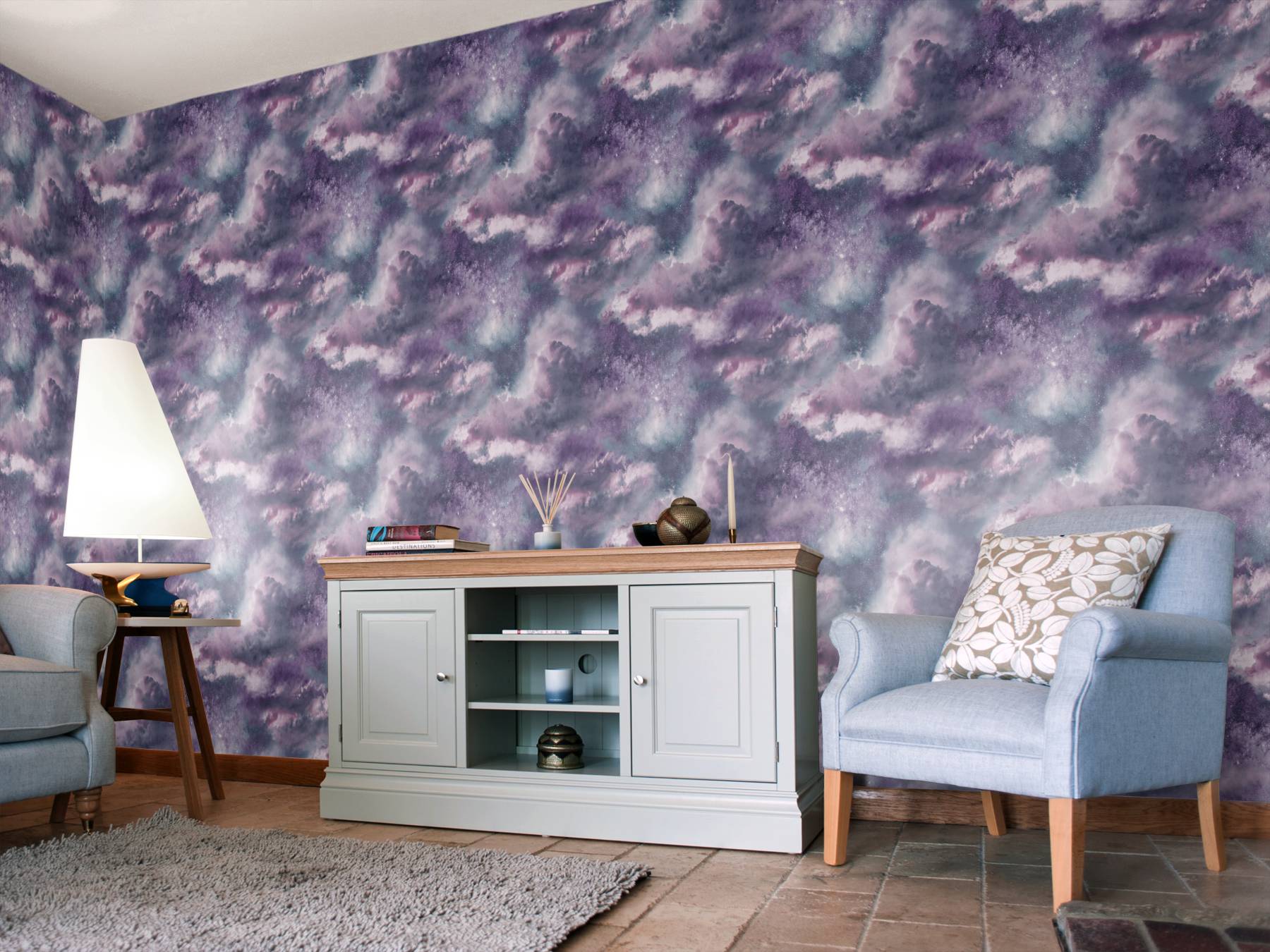 Diamond Galaxy Roomset Image - Cole And Son Bluebell - HD Wallpaper 