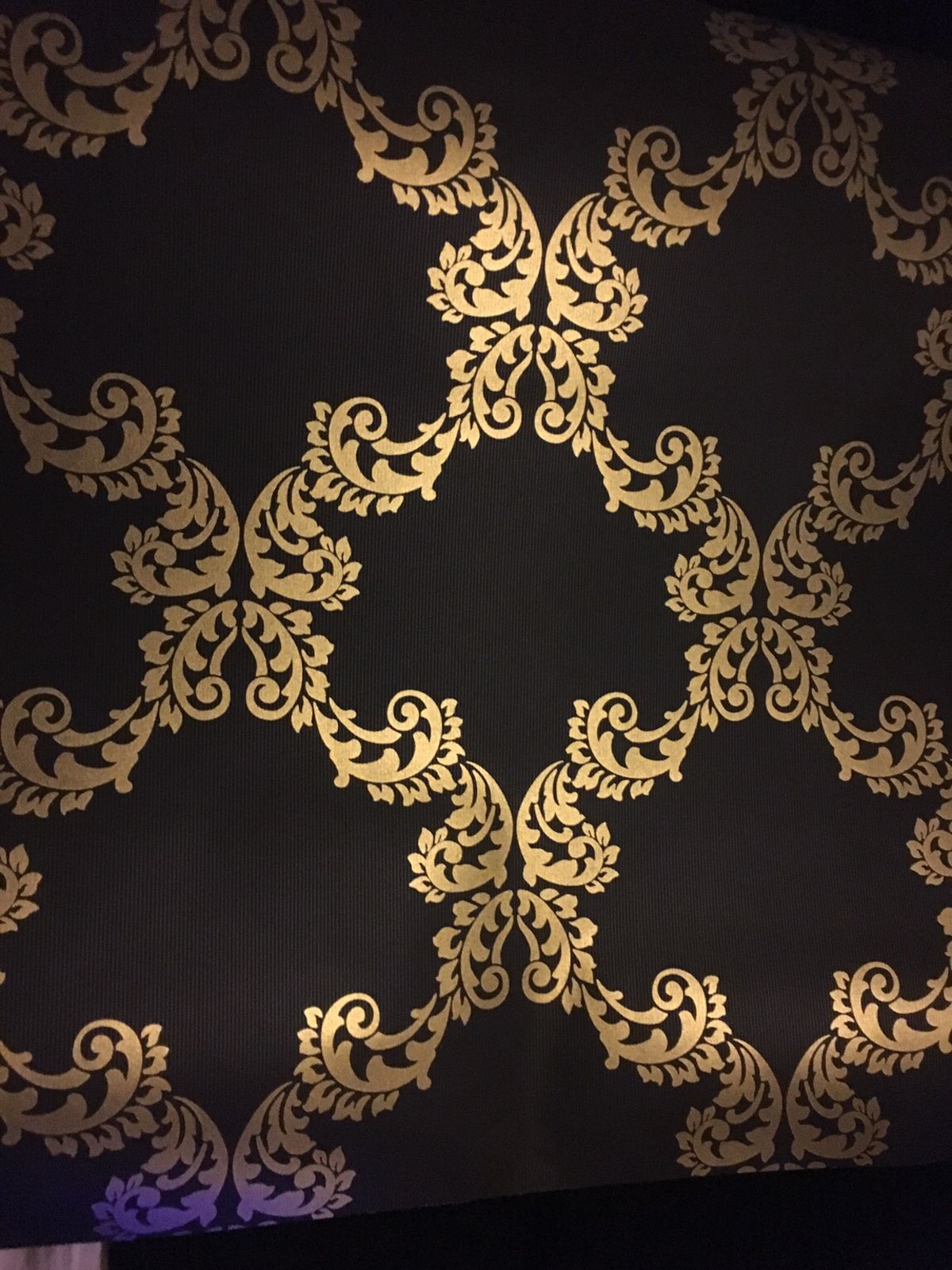 This Gorgeous Wallpaper Was Bought For A Feature Wall, - Damask Black And Gold - HD Wallpaper 