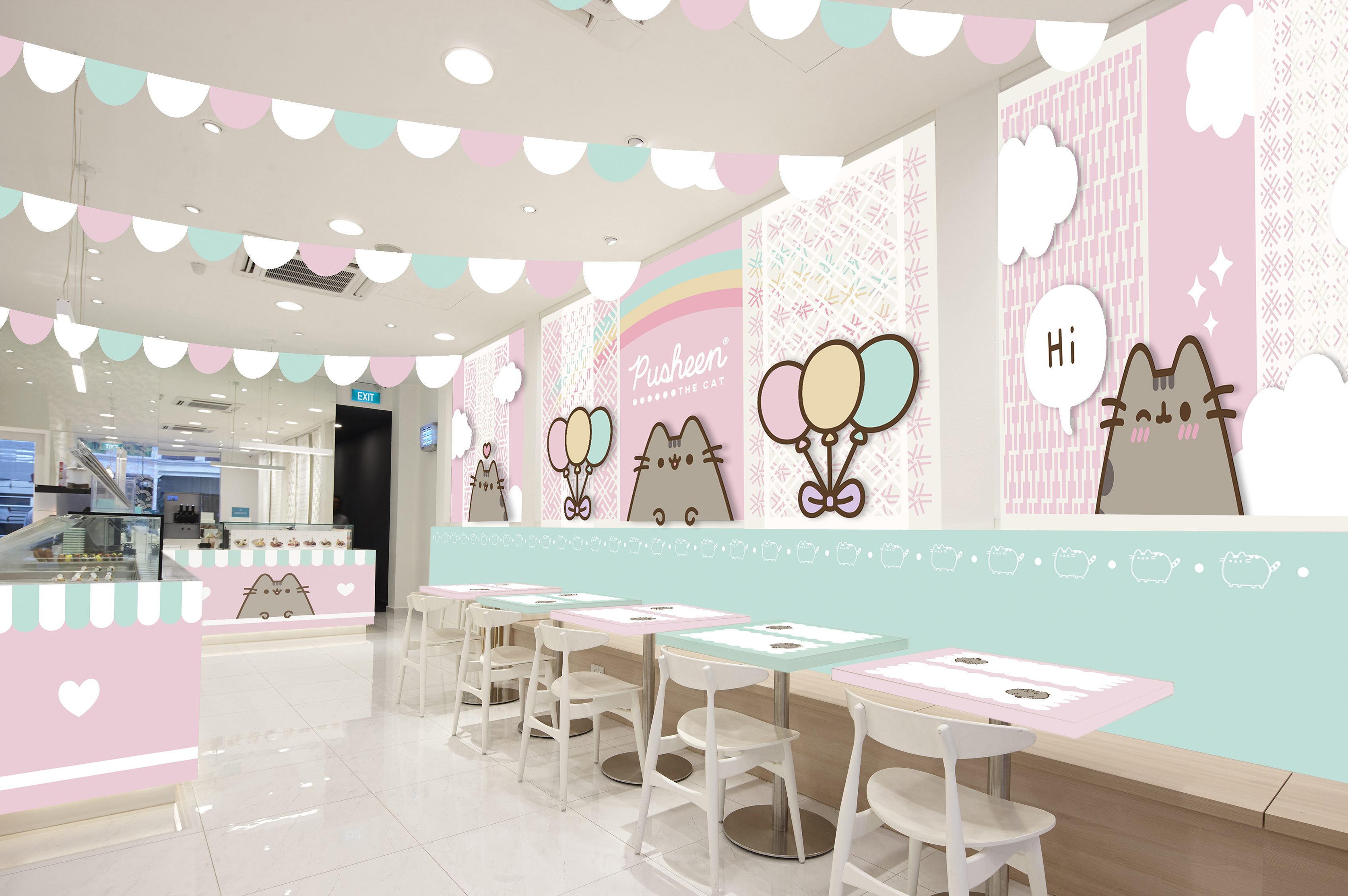 Pusheen Cafe Singapore - HD Wallpaper 