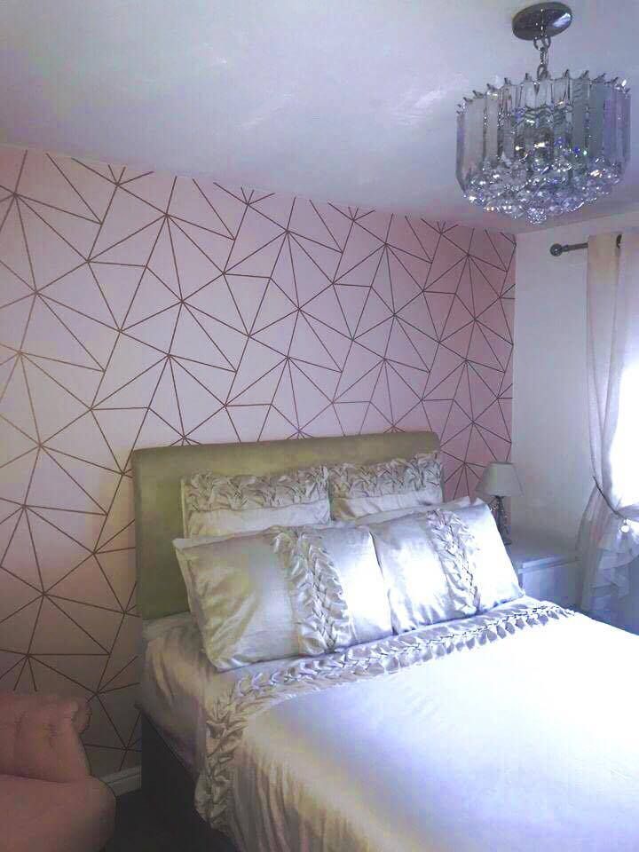Rose Gold Wallpaper Bedroom - HD Wallpaper 