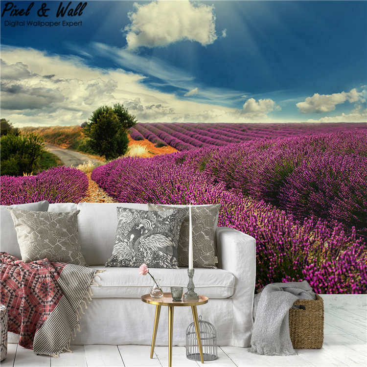 Lavender Field Purple Flower Wall Mural 3d Wallpaper - 美麗 的 花朵 風景 - HD Wallpaper 
