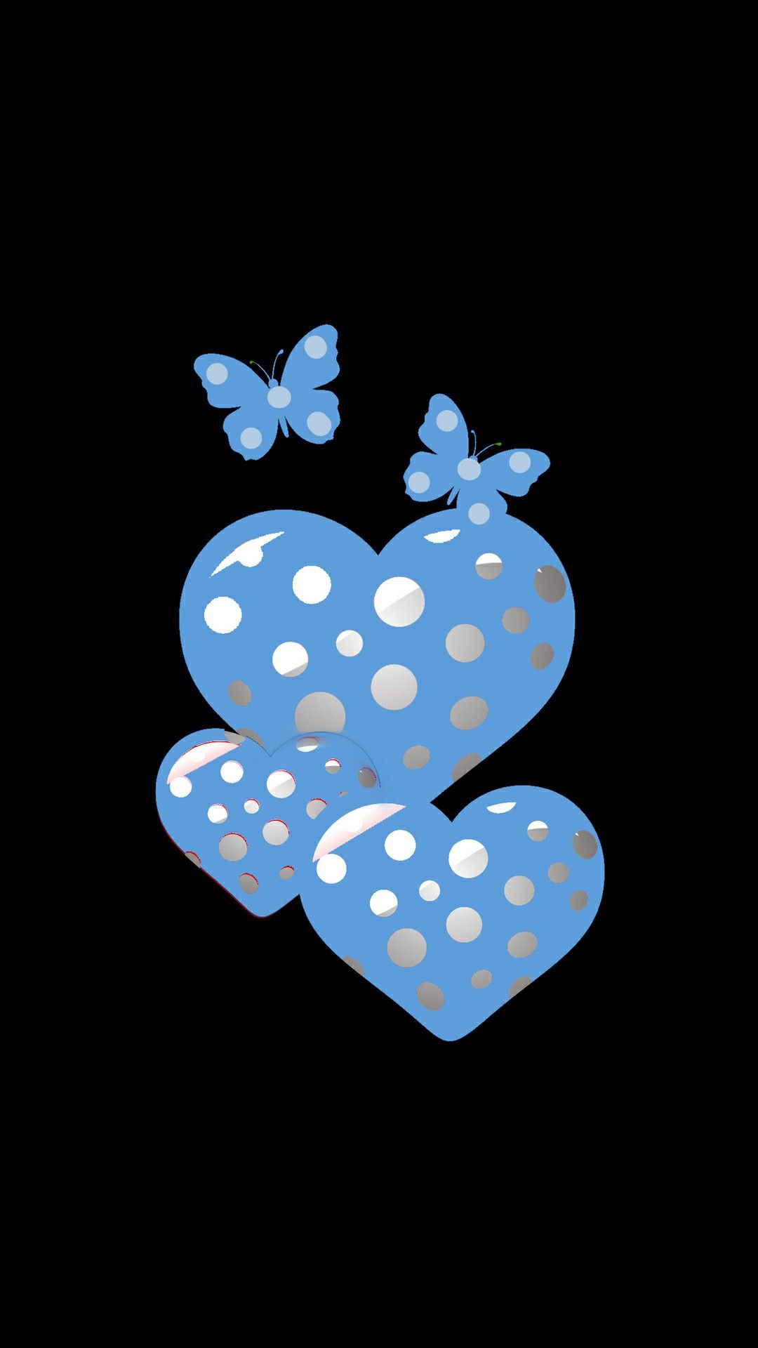 Blue And Silver Hearts - HD Wallpaper 