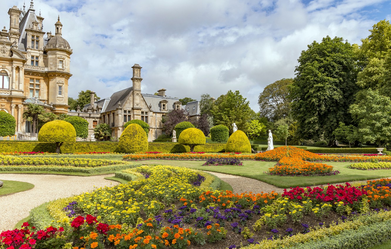 Photo Wallpaper Trees, Flowers, Castle, Garden, Uk - 千葉 県 野田 市 観光 - HD Wallpaper 