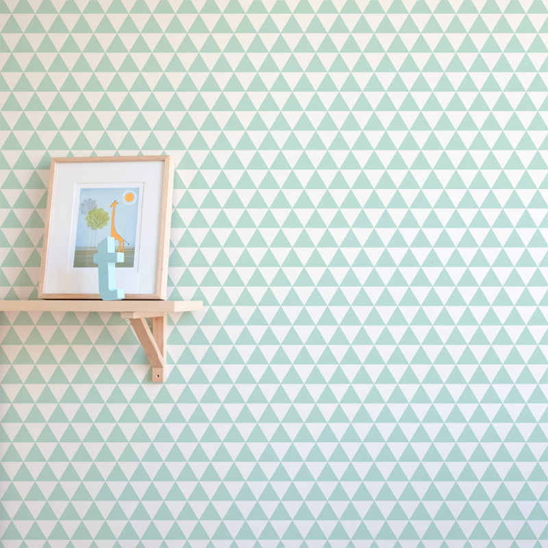 Geometric Triangle Print Removable Wallpaper For Nursery - Triangles Wallpaper Baby Room - HD Wallpaper 