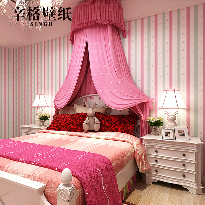 Singh Korean Children S Room Wallpaper Girls Bedroom - Red Wallpaper For Girls Bedroom - HD Wallpaper 