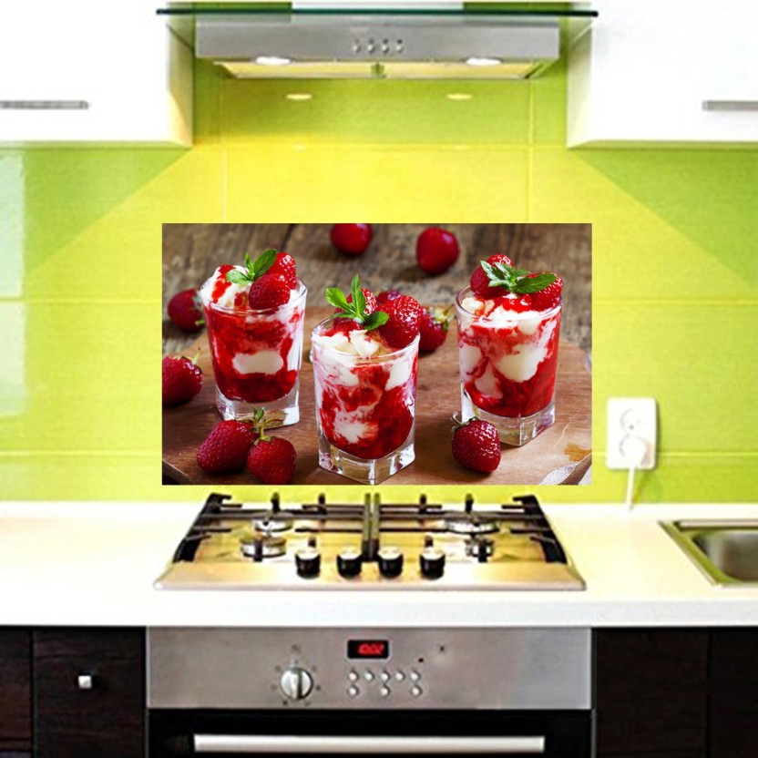 Kitchen Tiles Fruits Design - HD Wallpaper 