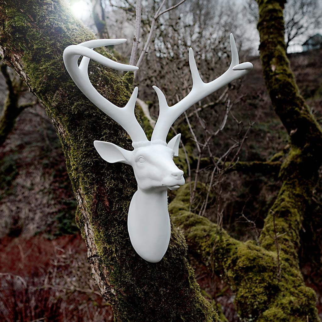 Ieah Stag Head White Rs - Elk - HD Wallpaper 