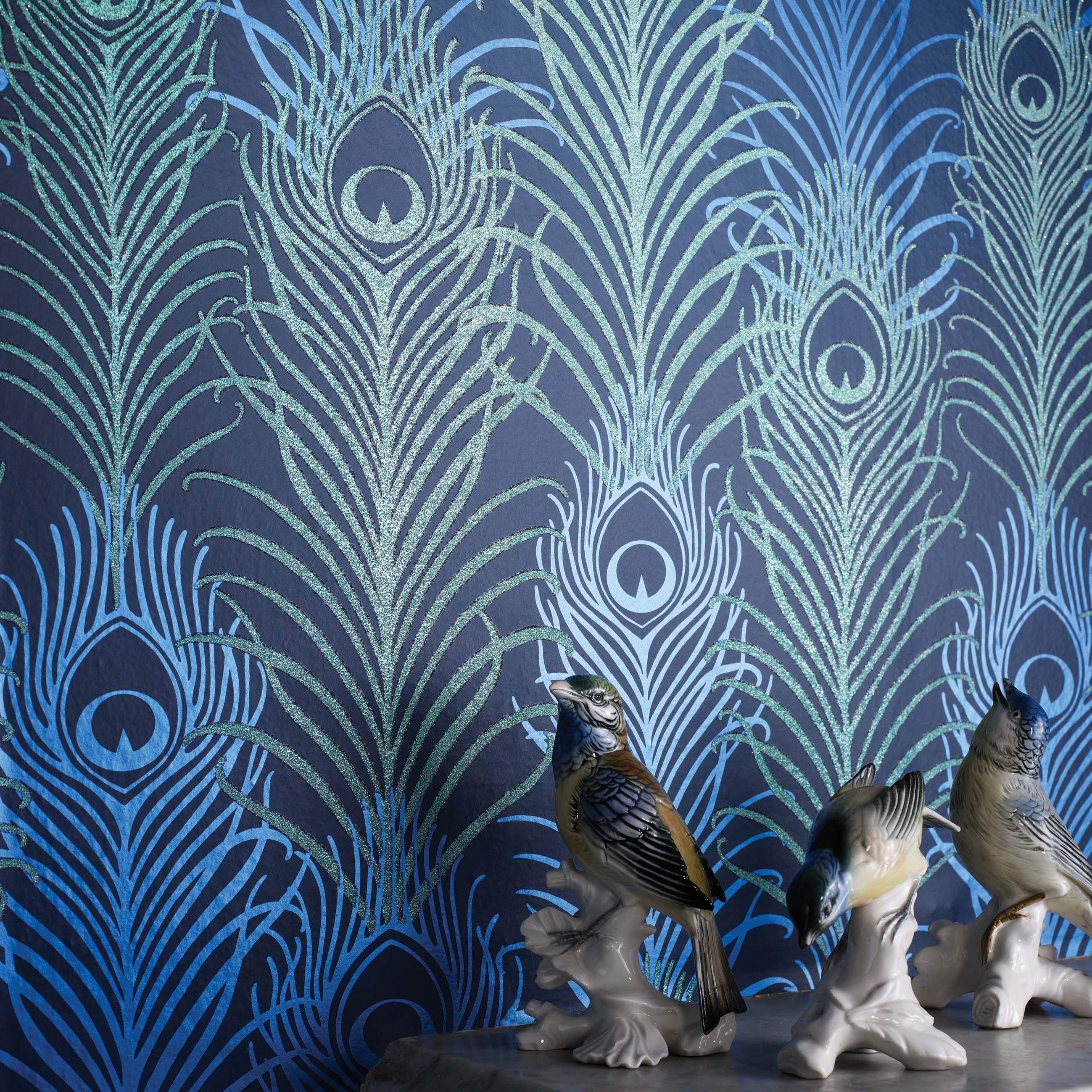 Ieol-peacock - - Peacock Feather Wallpaper Blue - HD Wallpaper 
